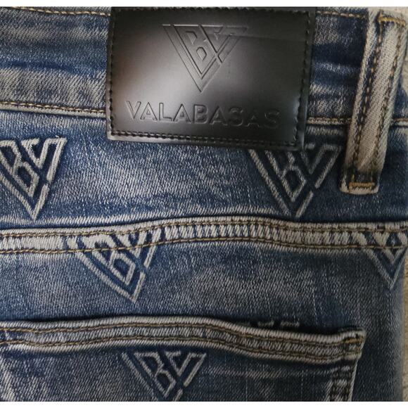 Valabasas Men's Tagged Stacked Denim Flare In Dirty Vintage Jeans Size 32 - Picture 13 of 16
